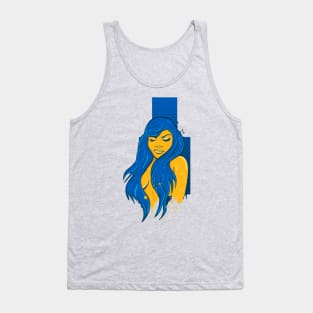 Birds with blue hair beauty Tank Top